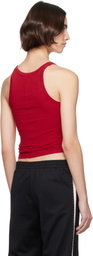 Re/Done Red Hanes Edition Ribbed Tank Top