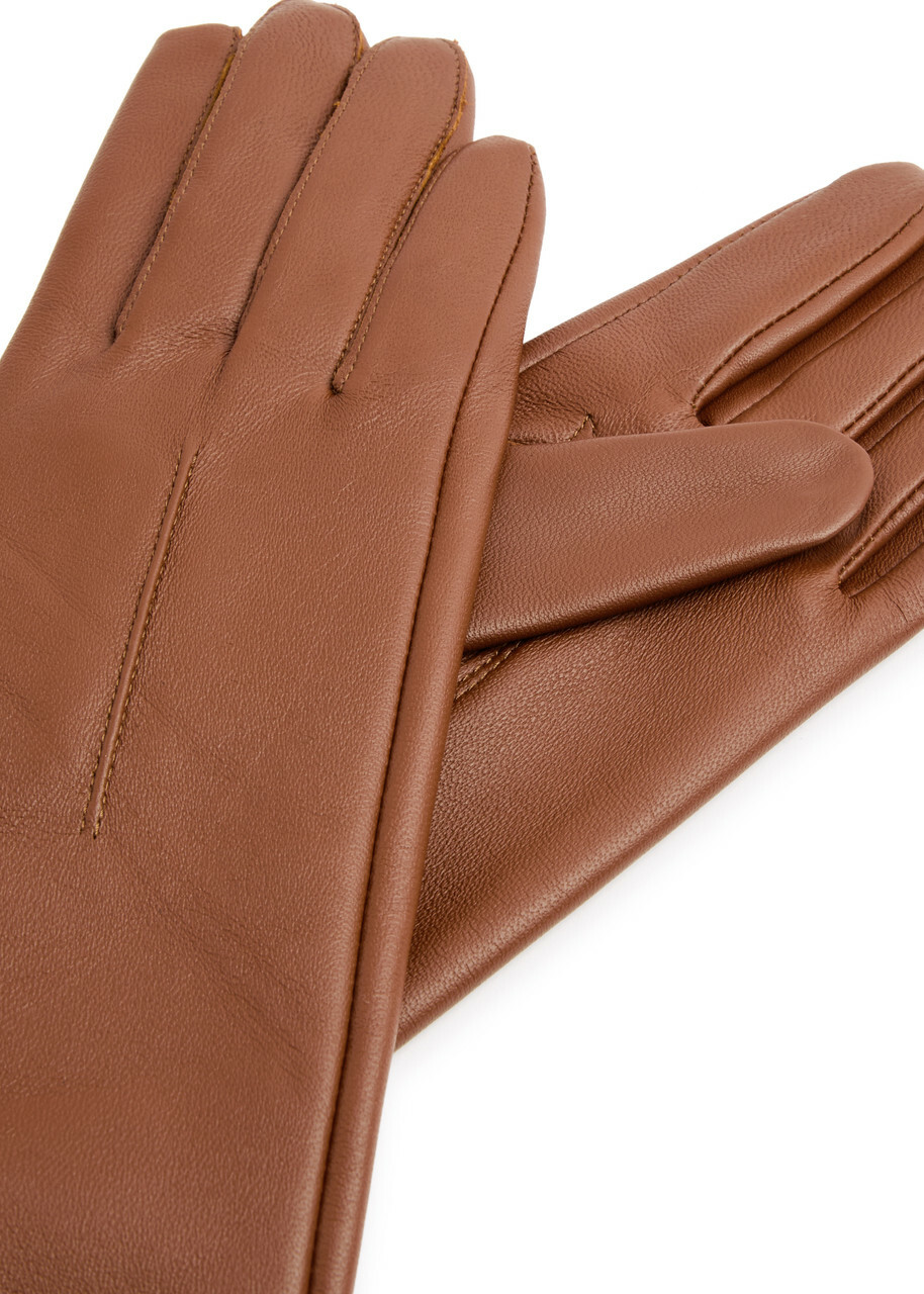 Dents Mia Leather Long Gloves Tan