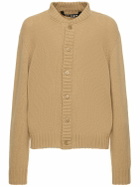 PALM ANGELS - Curved Logo Wool Blend Cardigan