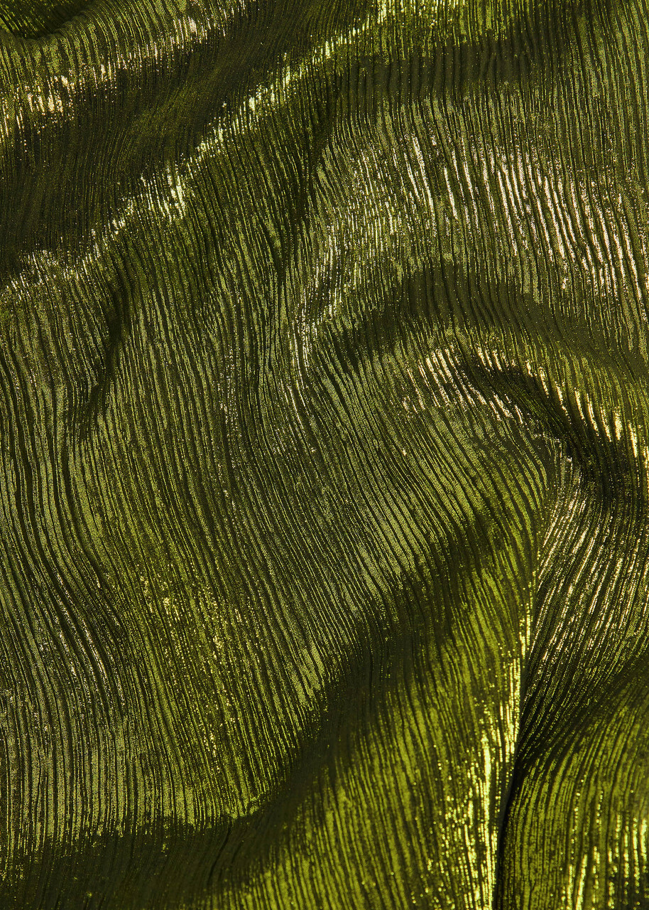 Forte_forte Lamé Voile Trousers Green