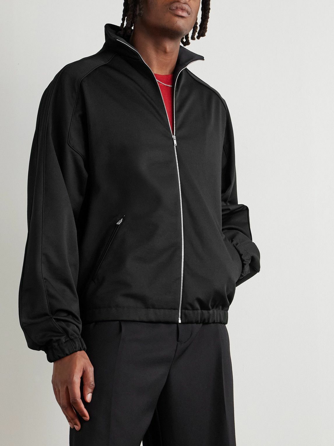 Jil Sander - Cotton-Blend Jersey Zip-Up Sweatshirt - Black