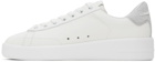 Golden Goose White & Silver Purestar Sneakers