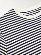 Organic Basics - Striped Organic Cotton-Jersey T-Shirt - Blue