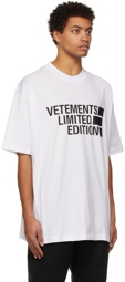 VETEMENTS White 'Limited Edition' Logo T-Shirt