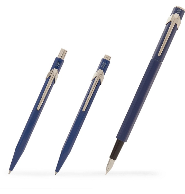 Photo: Caran d'Ache - 849 Fountain Pen, Ballpoint Pen and Mechanical Pencil Gift Set - Blue