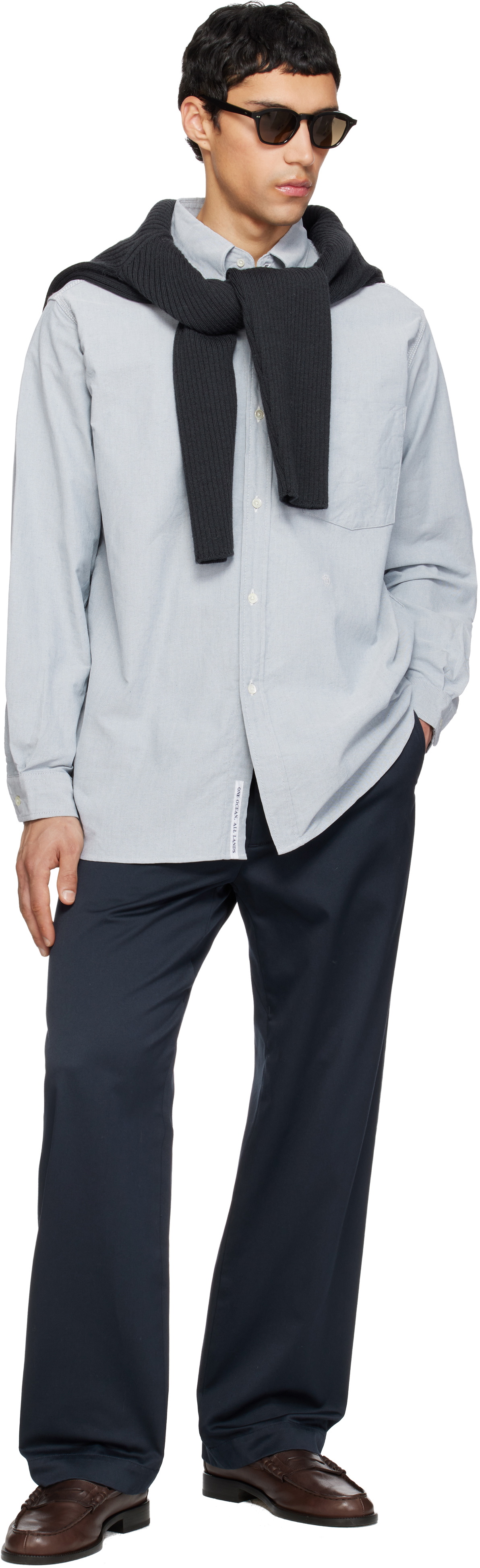 nanamica Gray Button Down Wind Shirt