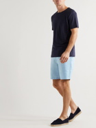Derek Rose - Sydney Straight-Leg Linen Drawstring Shorts - Blue