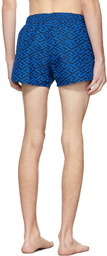 Versace Underwear Blue Greca Signature Swim Shorts