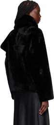 Nour Hammour Black Lyra Versatile Shearling Jacket