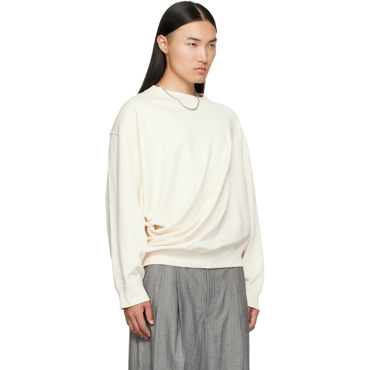 Hed Mayner Off-White Asymmetric Sweatshirt