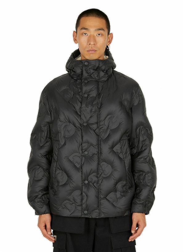 Photo: Quilted Logo Hooded Jacket in Black