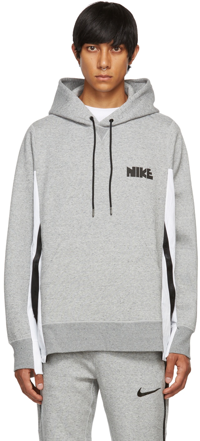 Nike Grey Sacai Edition Jersey Hoodie Nike