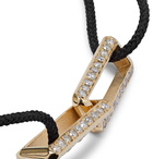 Luis Morais - Cord, 14-Karat Gold and Diamond Bracelet - Black