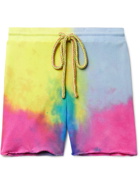 The Elder Statesman - Reflection Straight-Leg Tie-Dyed Cotton-Blend Jersey Drawstring Shorts - Multi