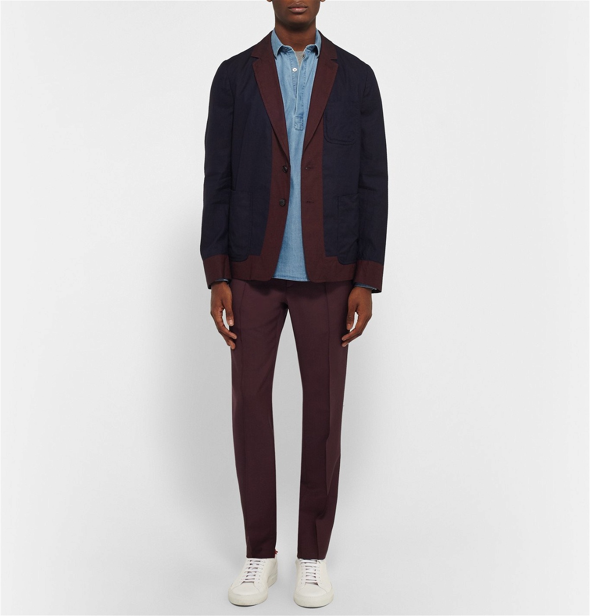 VALENTINO - Slim-Fit Wool And Mohair-Blend Trousers - Burgundy Valentino