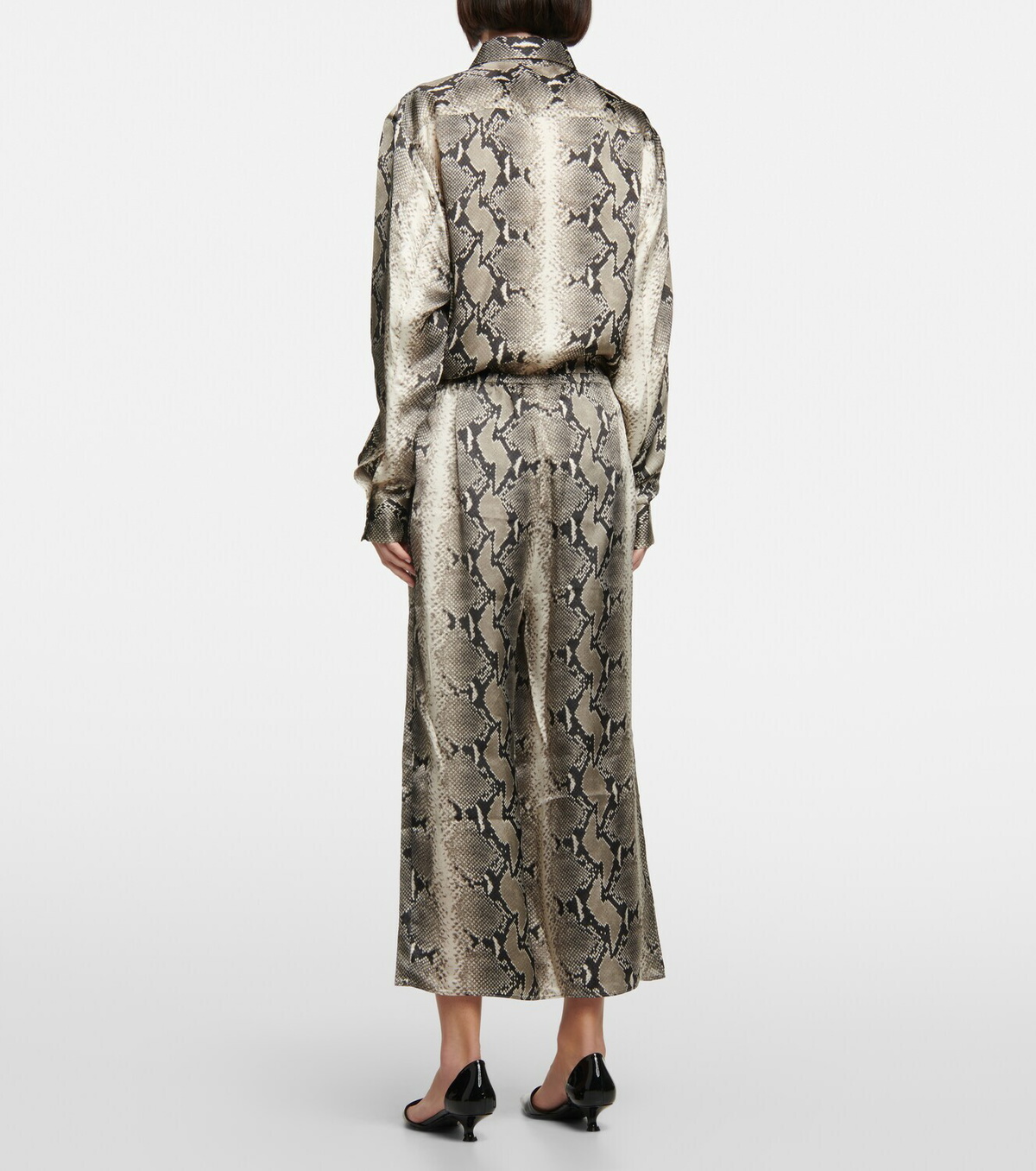 Khaite - Mindy snake-print wide-leg pants Khaite