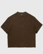 Boxy Pique Mock Neck Tee