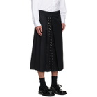 Simone Rocha Black Tailored Grommet Ring Clip Kilt Skirt