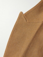 Zegna - Double-Breasted Linen and Wool-Blend Suit Jacket - Brown