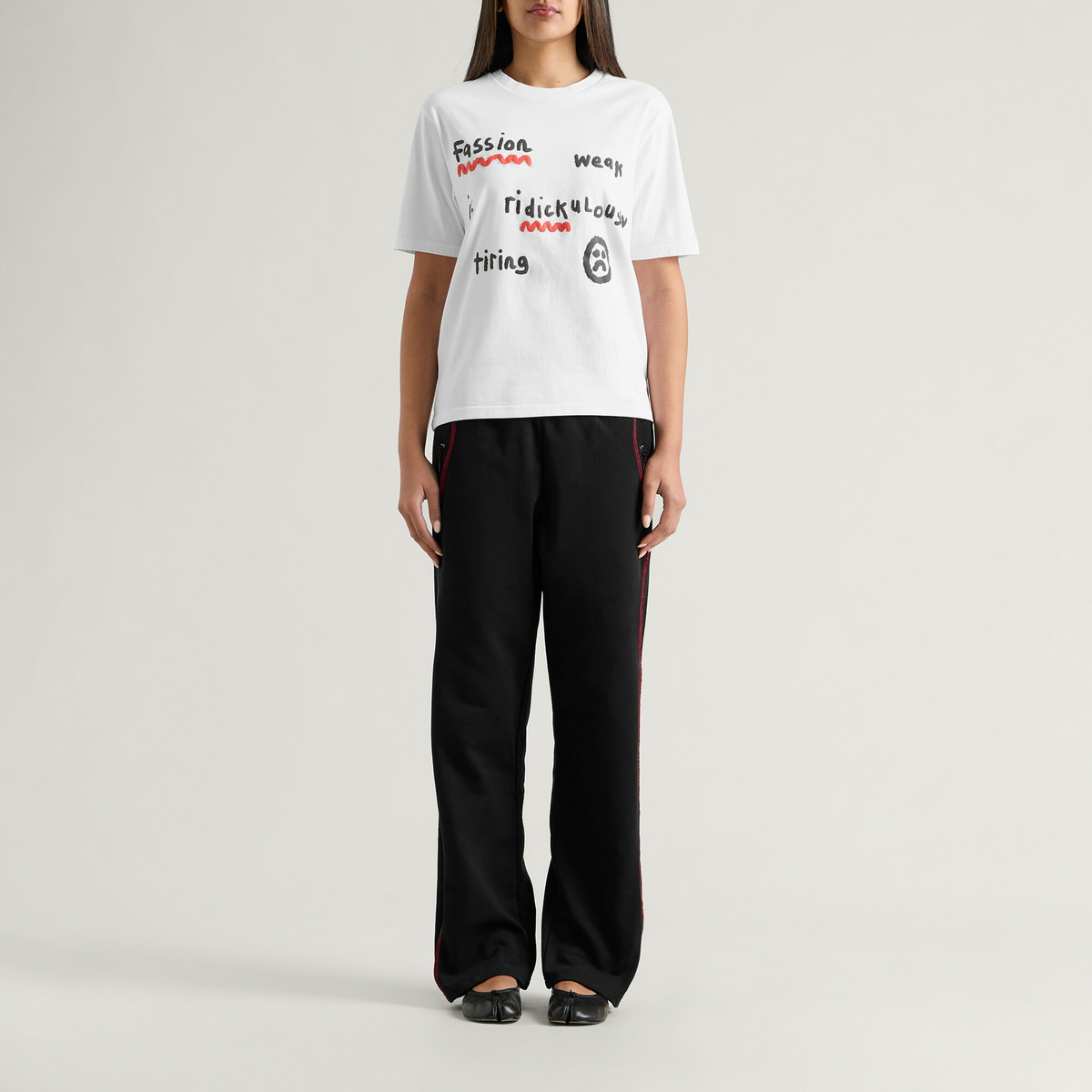 Navinder Nangla Squiggle Sweatpant in Black/Red