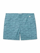 Mr P. - Straight-Leg Mid-Length Printed Swim Shorts - Blue