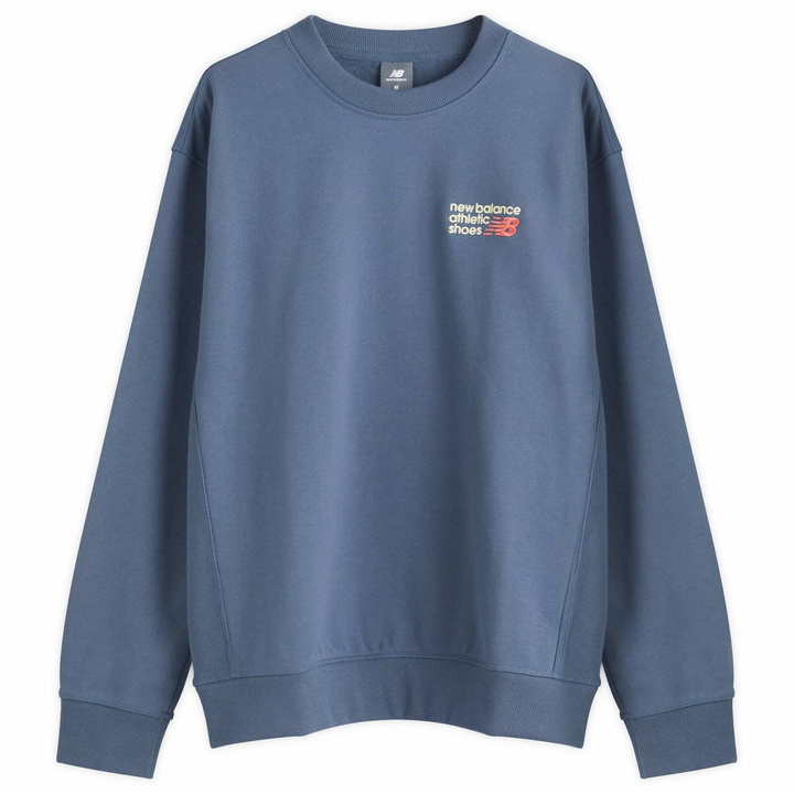 Photo: New Balance Athletics Premium Logo Crew Sweat in Vintage Indigo