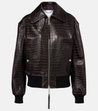 Rabanne Croc-effect leather blouson jacket