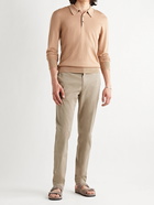 THEORY - Zaine Slim-Fit Organic Cotton-Blend Twill Trousers - Neutrals