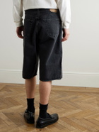 OrSlow - Super Dad's Wide-Leg Denim Shorts - Black
