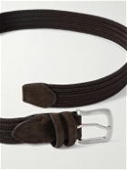 Mr P. - 3.5cm Suede-Trimmed Woven Belt - Brown