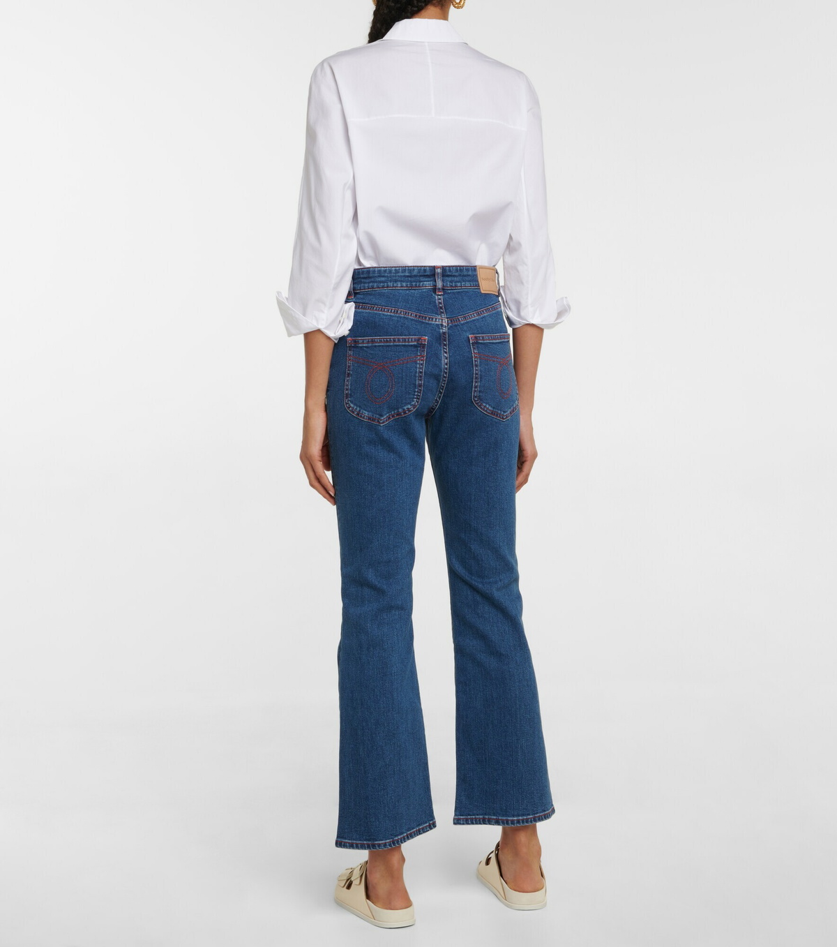 See By Chloe - Mid-rise flared cropped jeans