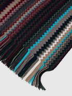 Missoni - Zigzag wool scarf with fringes, Men, Multicoloured