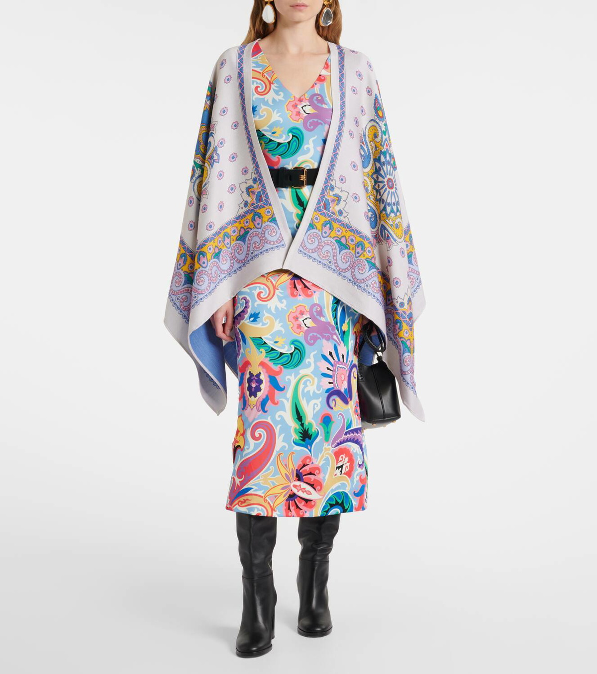 Etro Paisley wool-blend cape