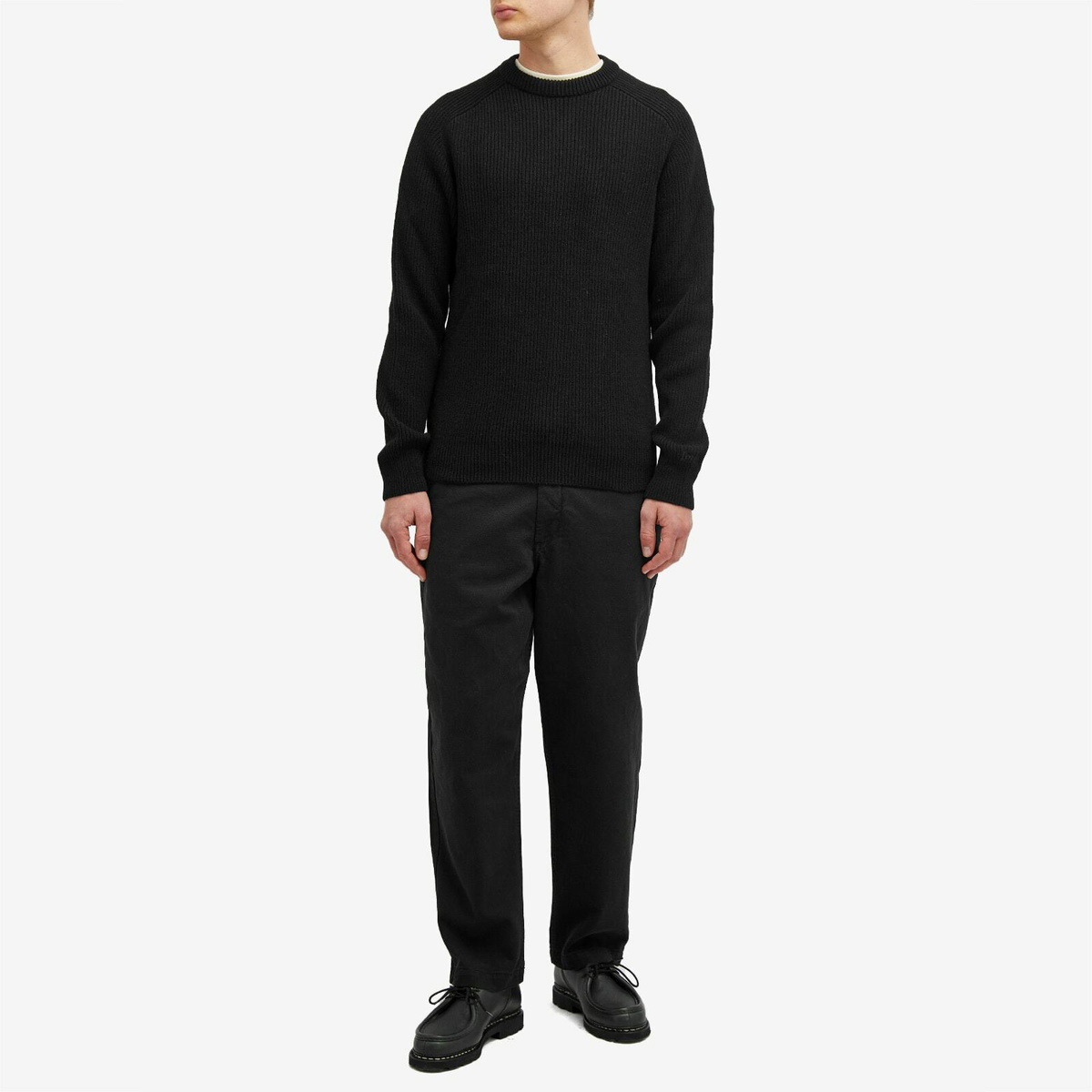Foret Men's Cone Rib Knit Sweatshirt in Black