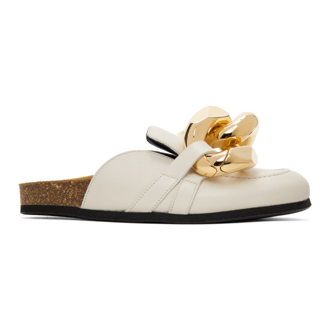 Photo: JW Anderson Off-White Nappa Curb Chain Slippers