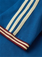 adidas Consortium - Wales Bonner Crochet-Trimmed Colour-Block Cotton-Jersey T-Shirt - Blue
