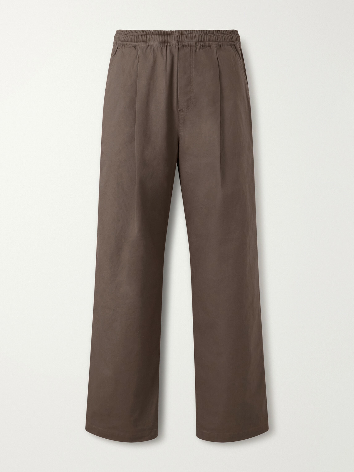 Folk - Straight-Leg Pleated Cotton-Blend Ripstop Trousers - Brown