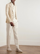 Loro Piana - Slim-Fit Unstructured Cotton, Silk and Linen-Blend Piqué Blazer - Neutrals