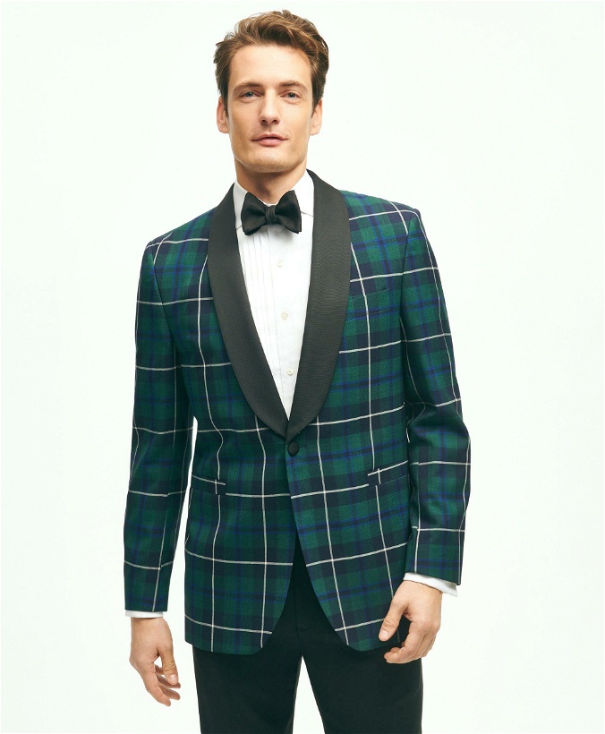 Photo: Brooks Brothers Men's Regent Fit Wool Tartan Tuxedo Dinner Jacket | Green