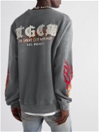 AMIRI - TGCW Embroidered Appliquéd Cotton-Jersey Sweatshirt - Black