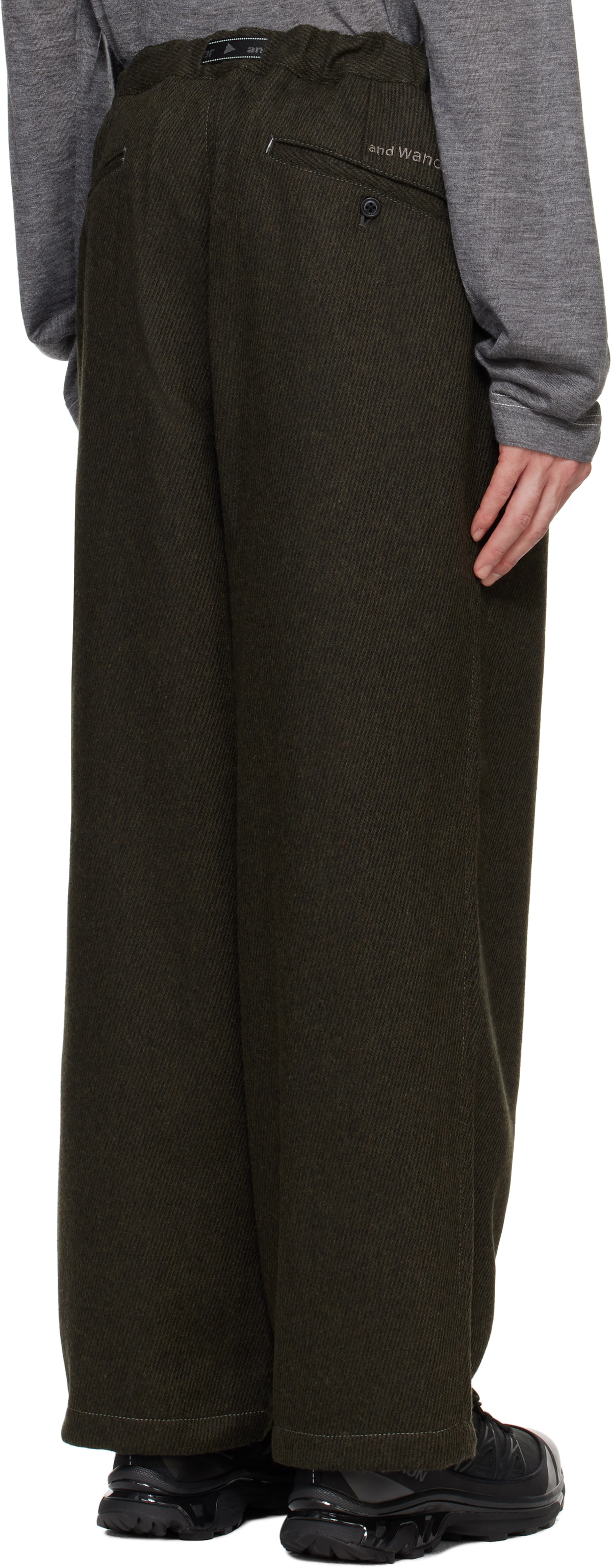 and wander Black Oversized Cargo Pants