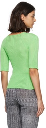 A. ROEGE HOVE SSENSE Exclusive Green Nylon Cardigan