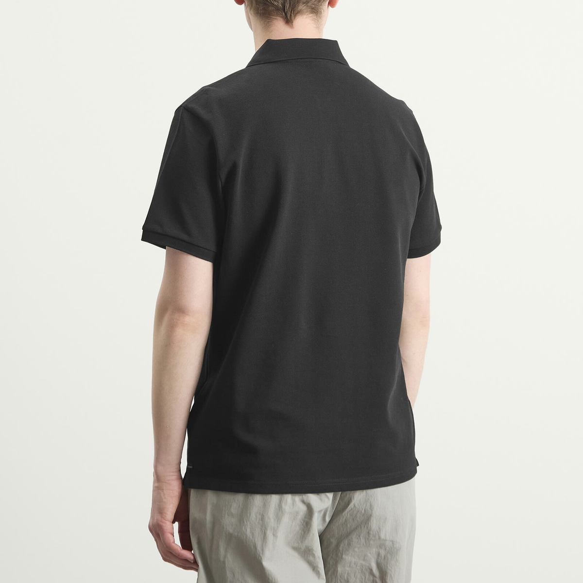 Moncler Men's Tripe Crest Polo Shirt in Black