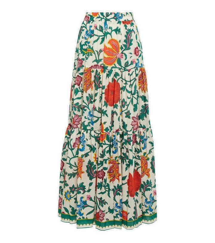 Photo: La DoubleJ Big tiered cotton and silk maxi skirt