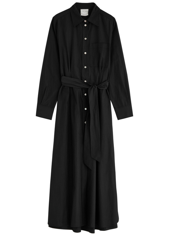 Photo: Forte_forte Belted Poplin Midi Shirt Dress Black