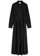 Forte_forte Belted Poplin Midi Shirt Dress Black