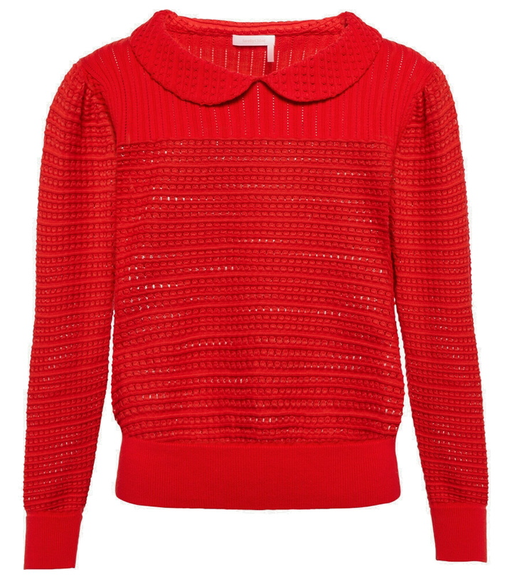 Photo: See By Chloe - Pointelle cotton knit top