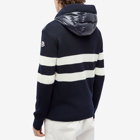 Moncler Men's Stripe Down Knit Jacket in Navy