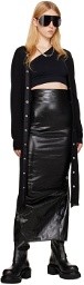 Rick Owens Black Pillar Faux-Leather Maxi Skirt