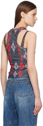 Andersson Bell SSENSE Exclusive Gray & Red Puffy Heart Saver Tank Top
